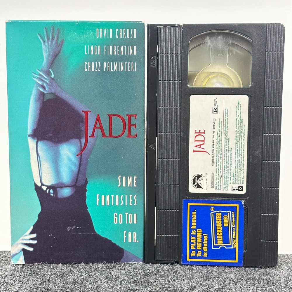 Jade VHS 1995 Movie David Caruso‎ Linda Fiorentino Blockbuster Video Paramount
